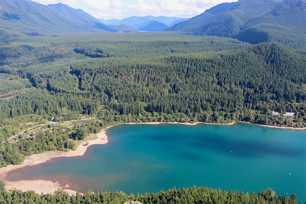 Hiking in Snoqualmie, close to our vacation rental, showcasing the outdoor adventures managed by our rental service.